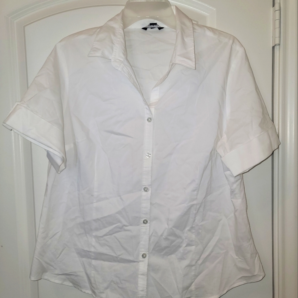 Women's White Short Sleeve Blouse